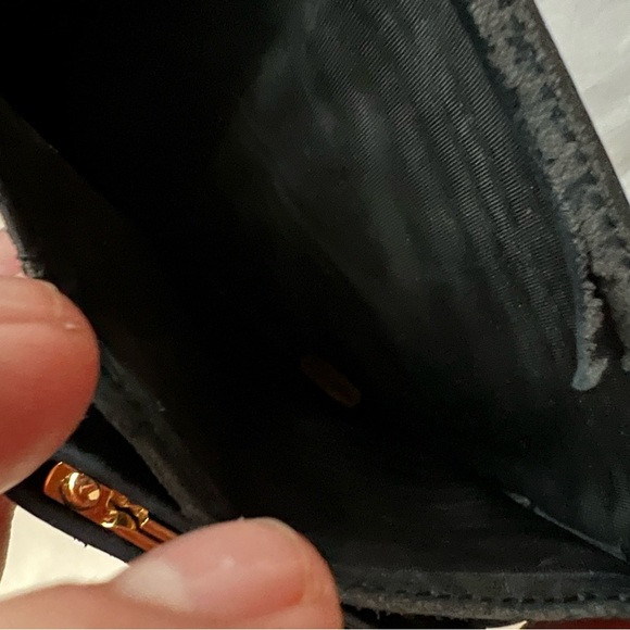 CHANEL Mini Black Caviar Leather Timeless Kisslock Compact Wallet Callouts shown - Picture 12 of 12